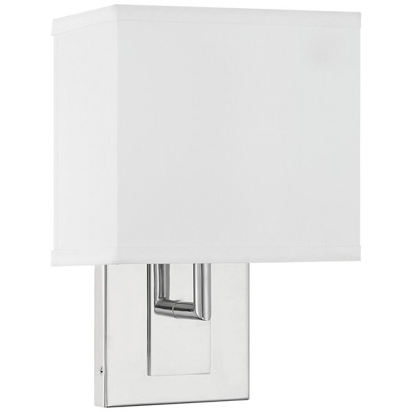 Brent Wall Sconce Crystorama Silk Shade Steel Arm Finish Options