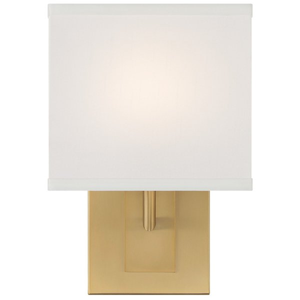 Brent Wall Sconce Crystorama Silk Shade Steel Arm Finish Options