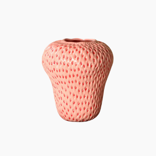 Cute Strawberry Ceramic Vase Kids Room Decorative Flower Pot