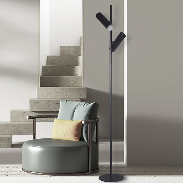 Dainolite Constance Adjustable LED Floor Lamp with Frosted Diffusers