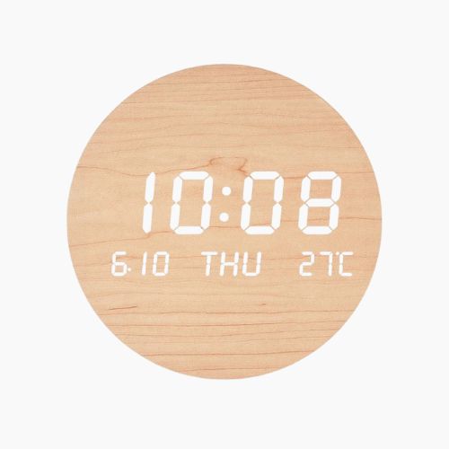 LED Digital Wall Clock with Time-Temperature-Date Display for Home or Office Use