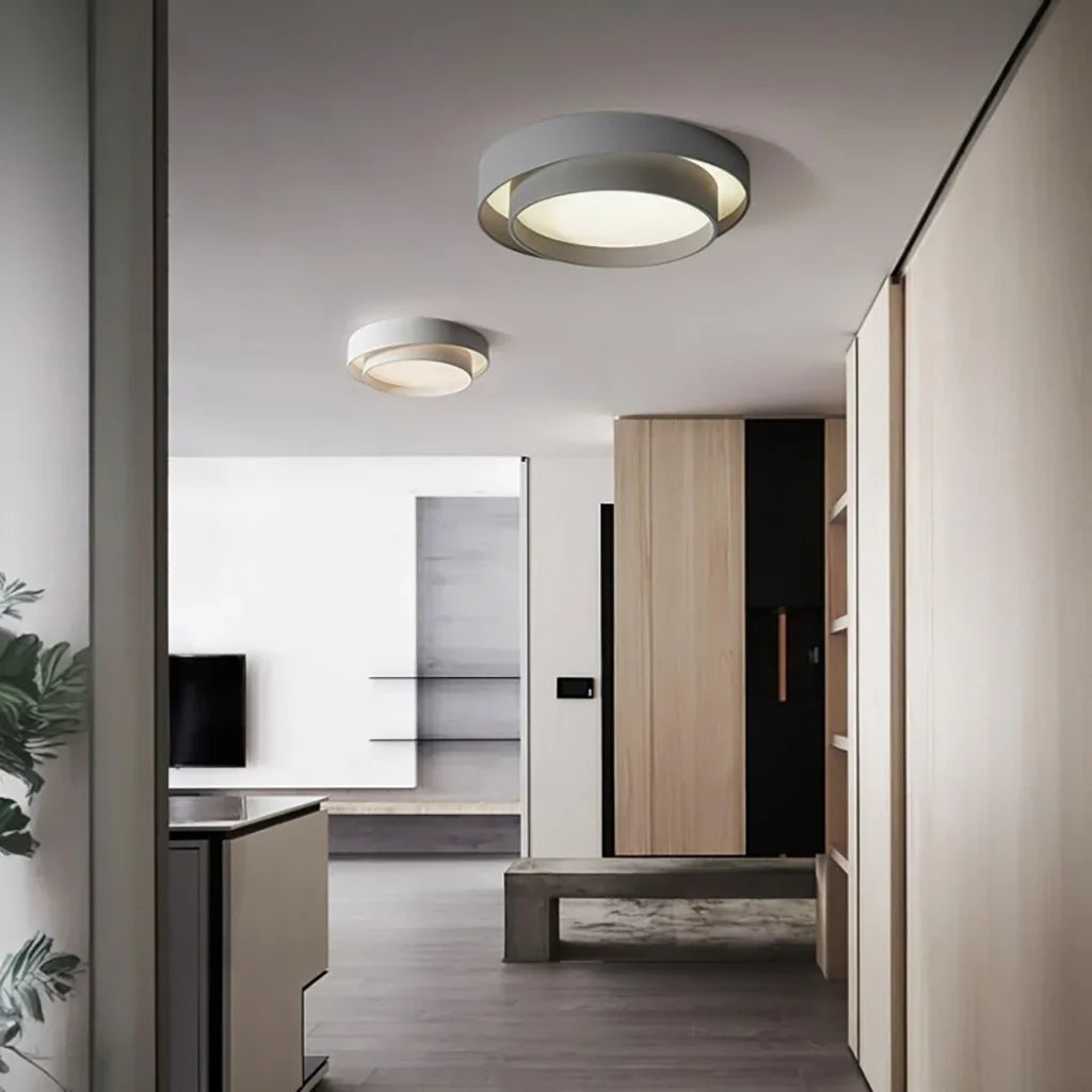 Flint Modern Minimalist Disc Ceiling Lamp Metal Acrylic Integrated LED Flush-Mount