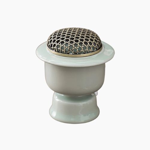 Celadon Ceramic High-Temp Electric Incense Burner with Timer 110V
