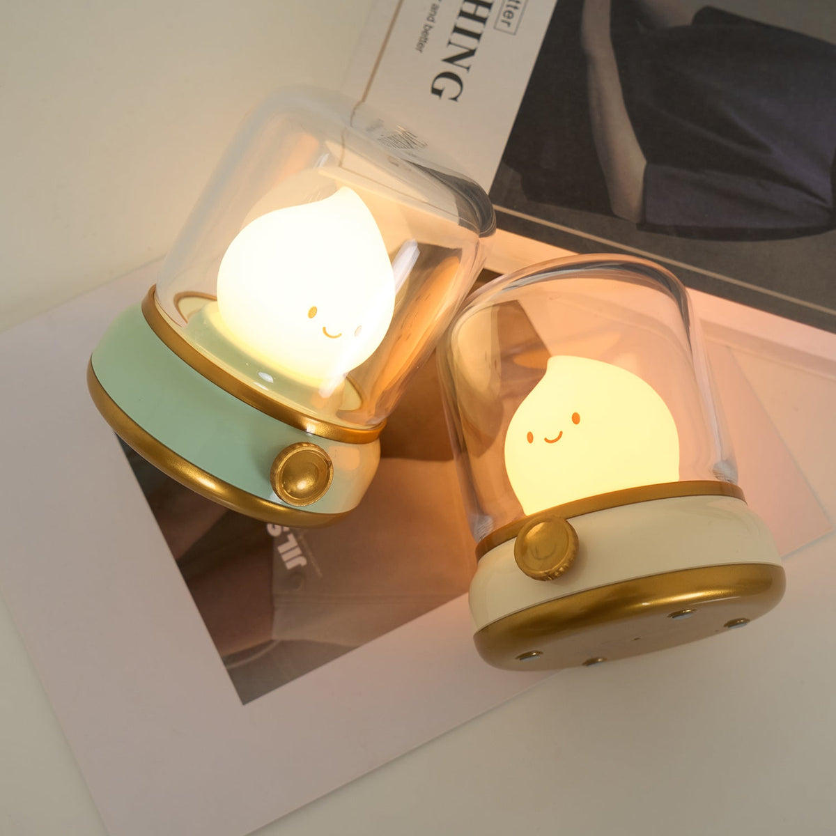Vintage Kerosene Flame LED Table Lamp ABS Acrylic 1-Light
