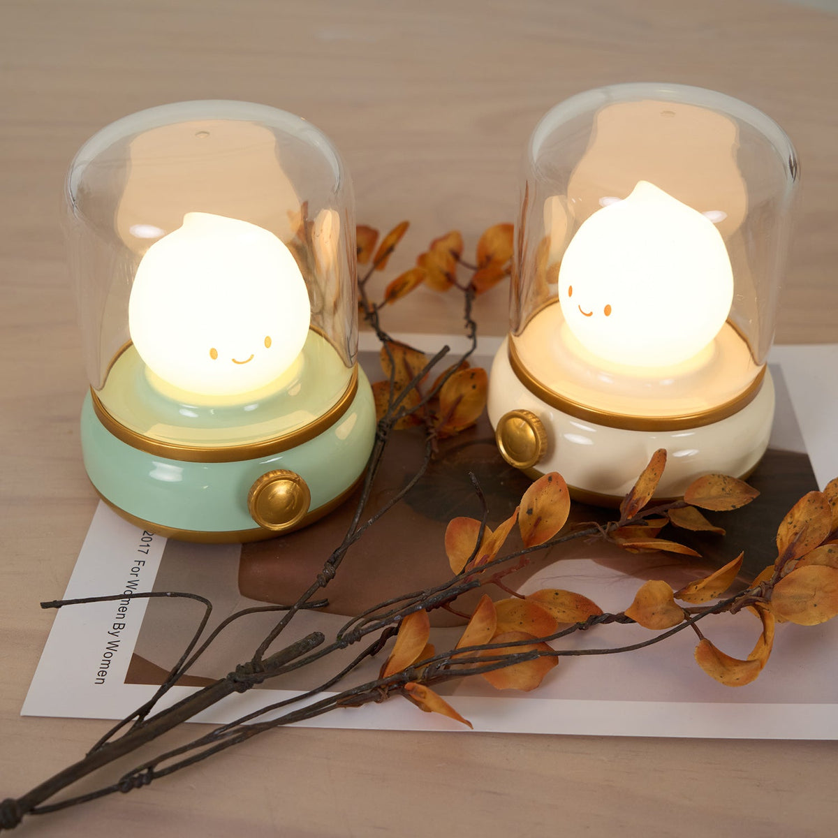 Vintage Kerosene Flame LED Table Lamp ABS Acrylic 1-Light