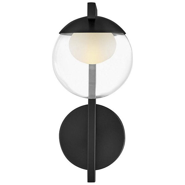 Sunni Bath Wall Sconce Steel Arm Clear Glass Globe