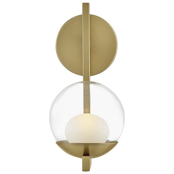Sunni Bath Wall Sconce Steel Arm Clear Glass Globe