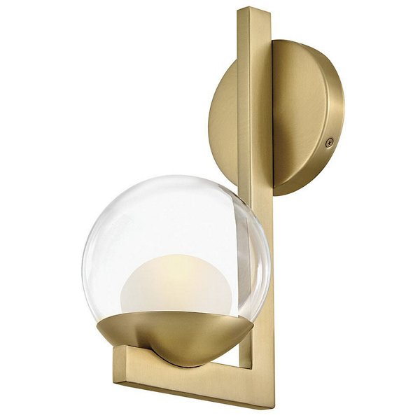 Sunni Bath Wall Sconce Steel Arm Clear Glass Globe
