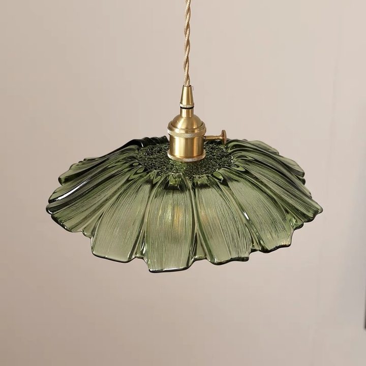 Lampsmodern-UK Retro Flower Glass Pendant Light Adjustable 59in Cord