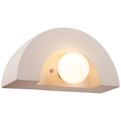 Crescent Ceramic Wall Sconce, Gloss Black with Matte White