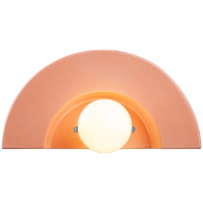 Crescent Ceramic Wall Sconce, Gloss Black with Matte White