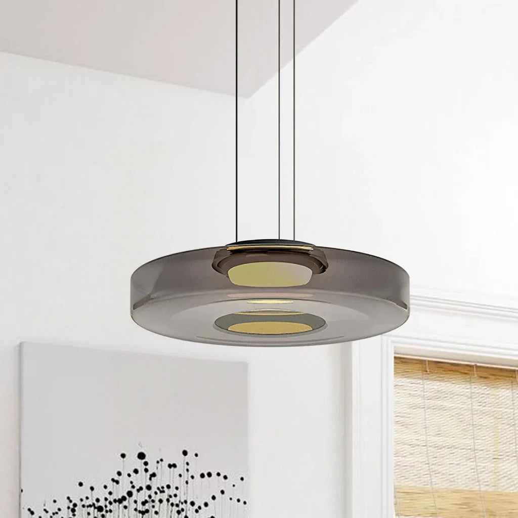 Pendant Light Nordic Glass and Iron Shade Multi-Layer Modern
