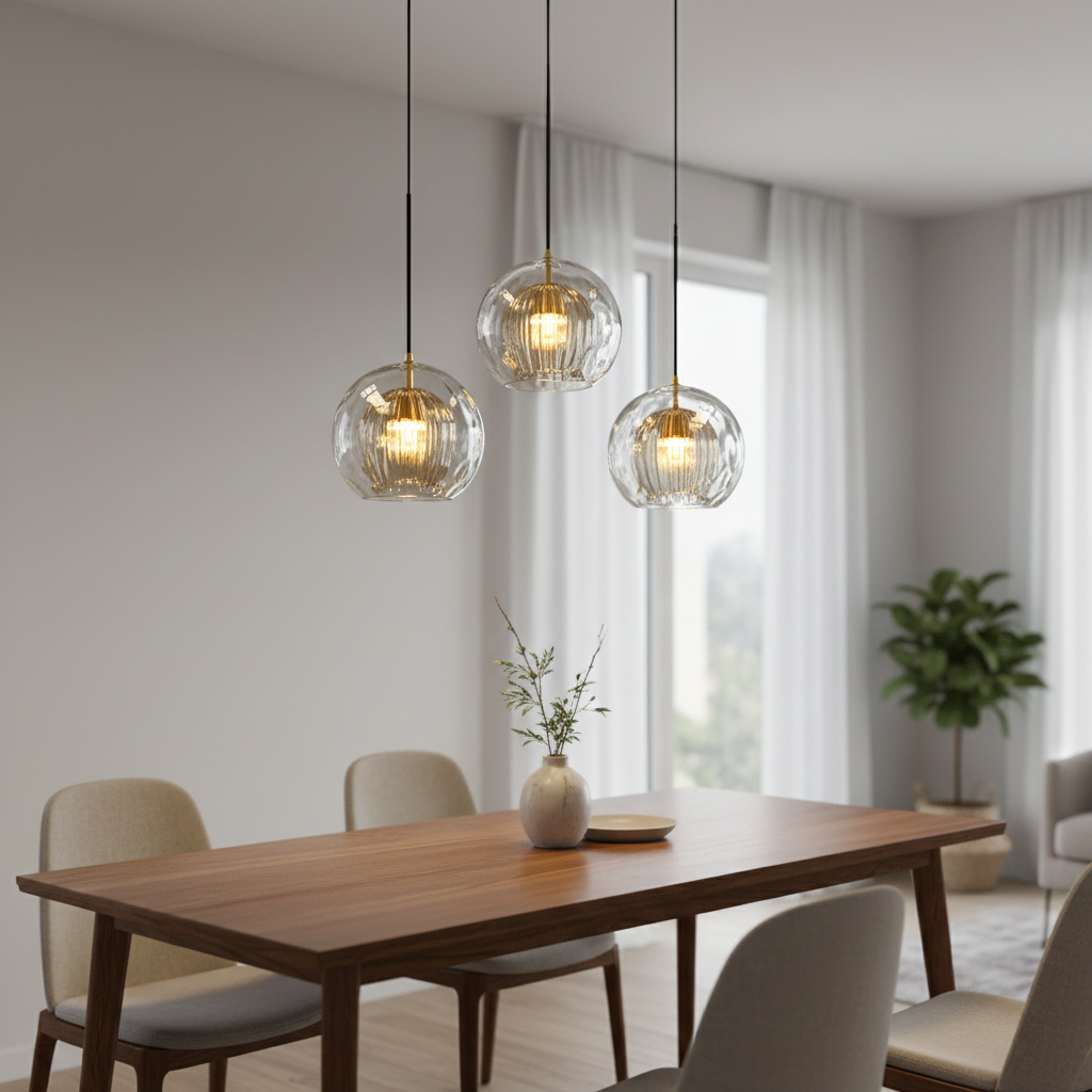 Lampsmodern-UK Nordic Modern Spherical Glass Pendant Light 1-Light