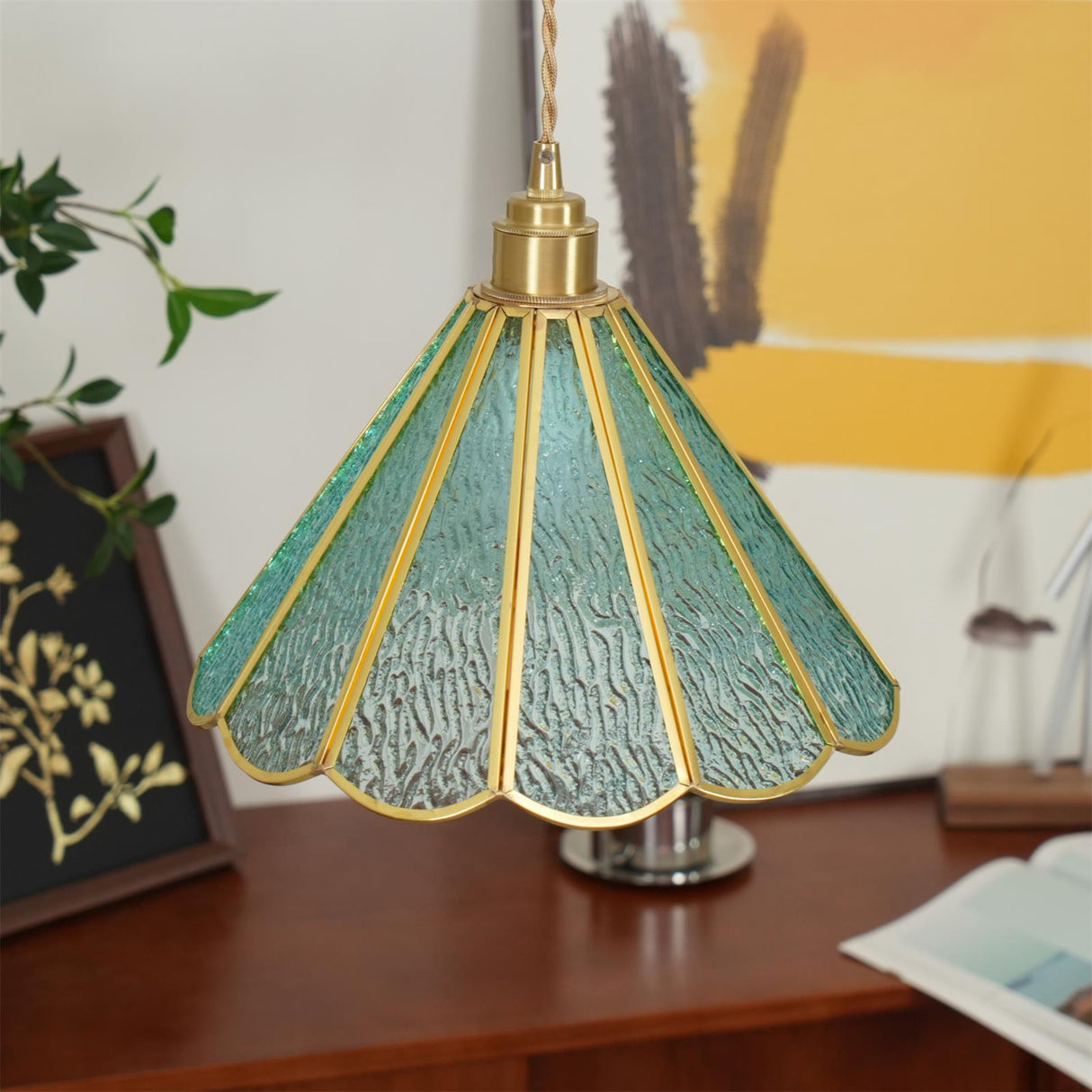 Modern Minimalist Leslie Pendant Light Glass Metal 1-Light