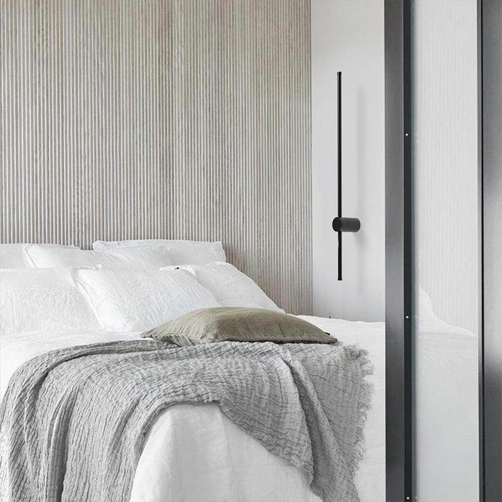 Modern Minimalist Linear LED Wall Light Aluminum 360-Degree Rotating Sconce