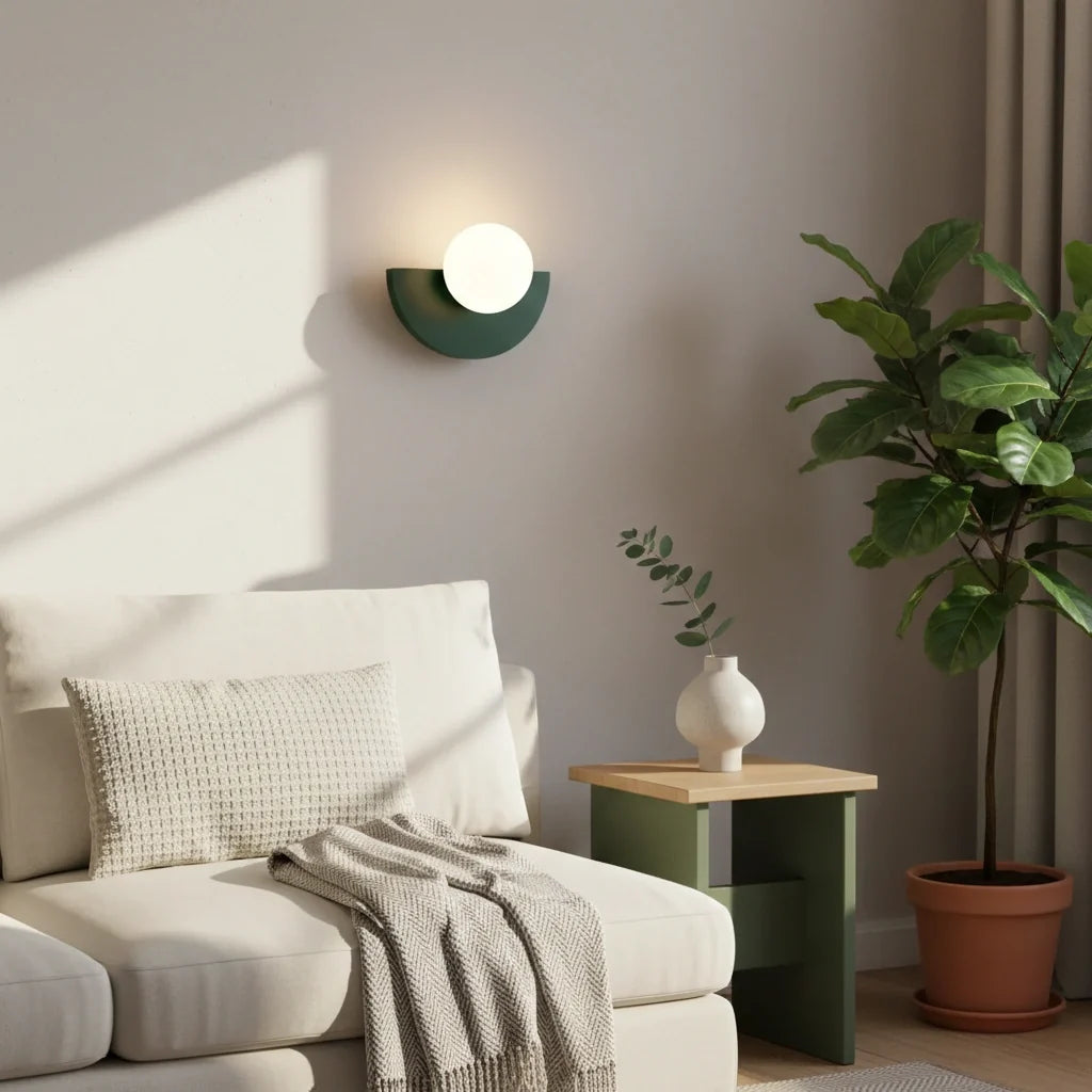Linus Minimalist Colorful Glass Globe Wall Light Modern Sconce