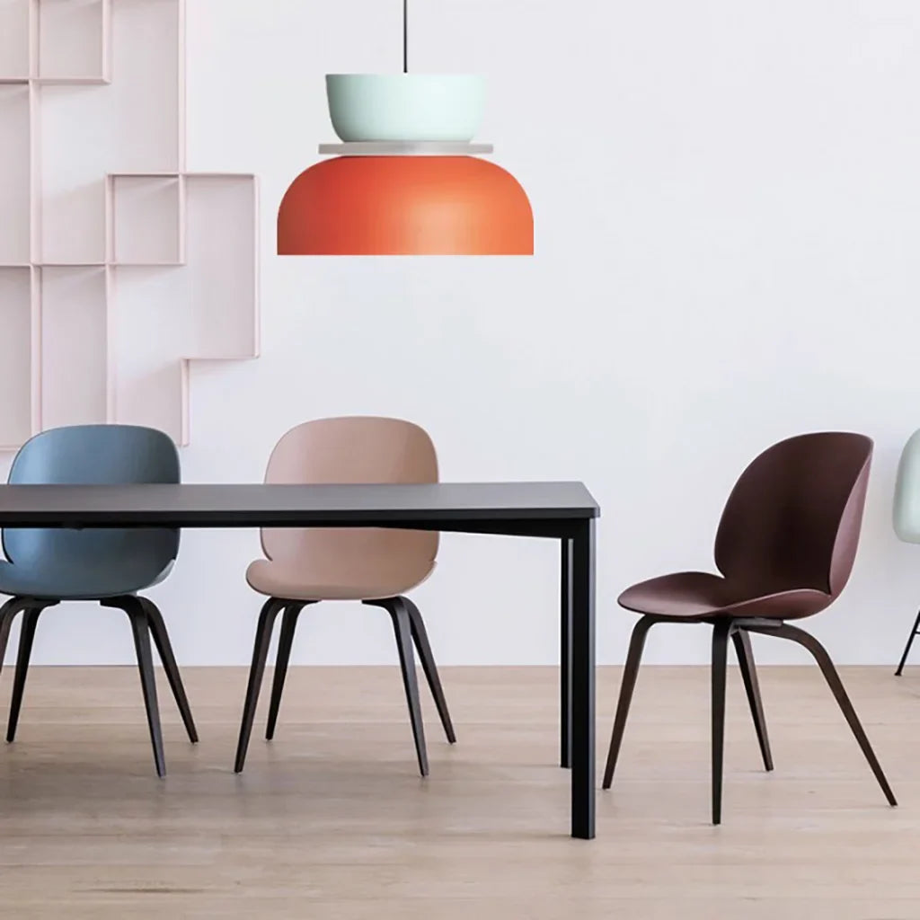 Nordic Pendant Light Acrylic Aluminum Colorful Bowl Shade E27