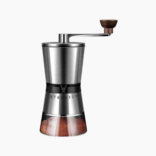 Stainless Steel Manual Coffee Grinder Adjustable Ceramic Burr Hand Mill