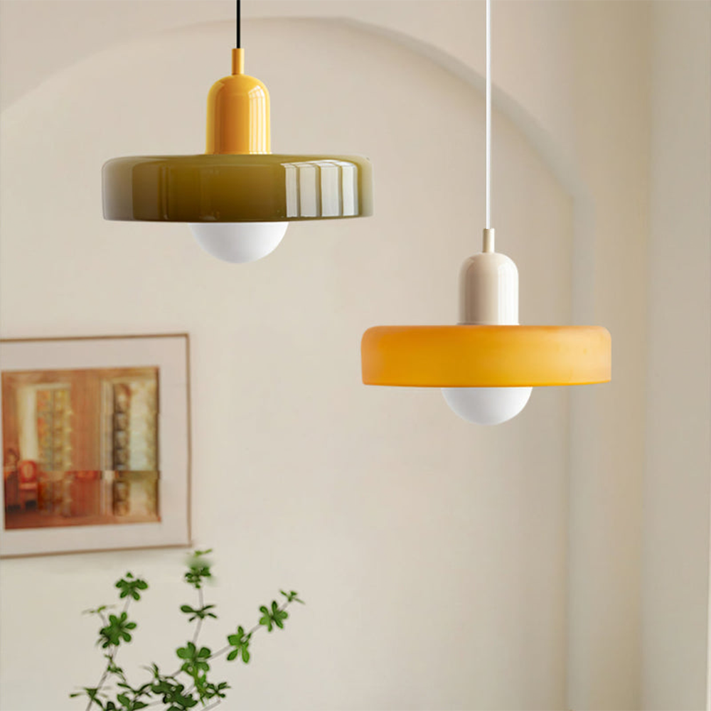 Lampsmodern-UK Bauhaus Glass LED Pendant Light Adjustable Cord 9.8inΓ7.1in