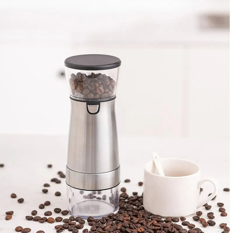 Portable USB-C Electric Coffee Grinder: Ceramic Burr, Adjustable Grind for Fresh Beans