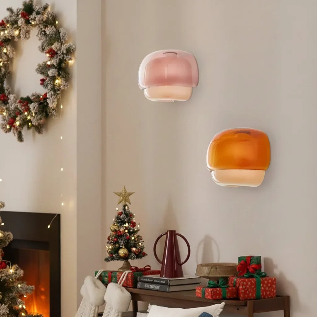 Orvenis Macaron Glass Wall Light Modern Dual-Colored Sconce