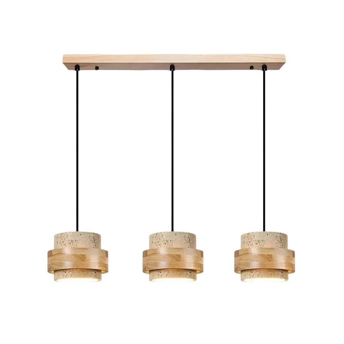 Orvina Travertine Cylinder Pendant Light Modern Japandi Minimalist