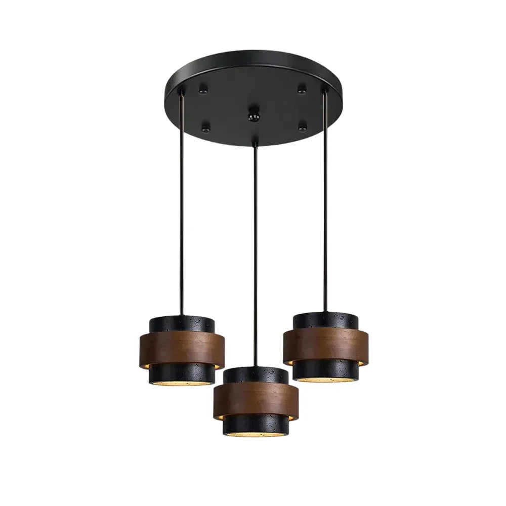 Orvina Travertine Cylinder Pendant Light Modern Japandi Minimalist