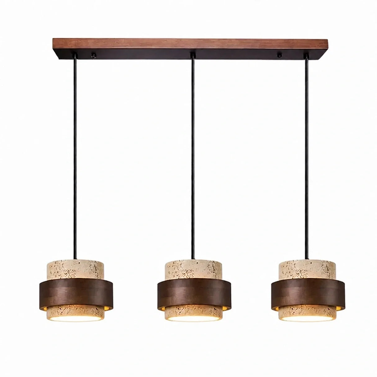 Orvina Travertine Cylinder Pendant Light Modern Japandi Minimalist