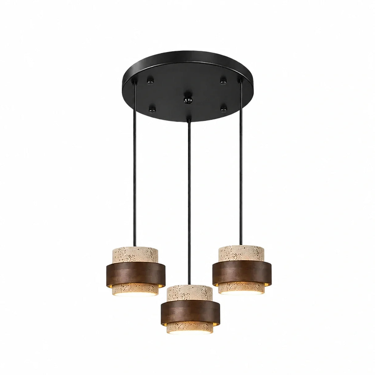 Orvina Travertine Cylinder Pendant Light Modern Japandi Minimalist