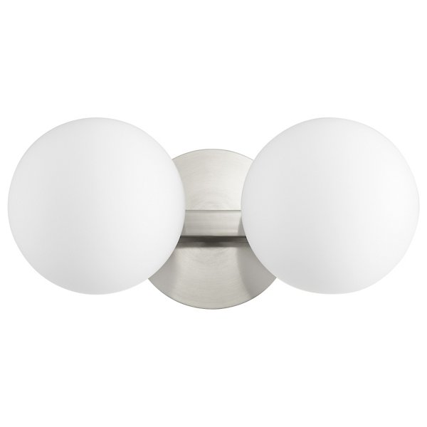 Quorum Globe Vanity Light No. 539 Opal Glass Brass Backplate
