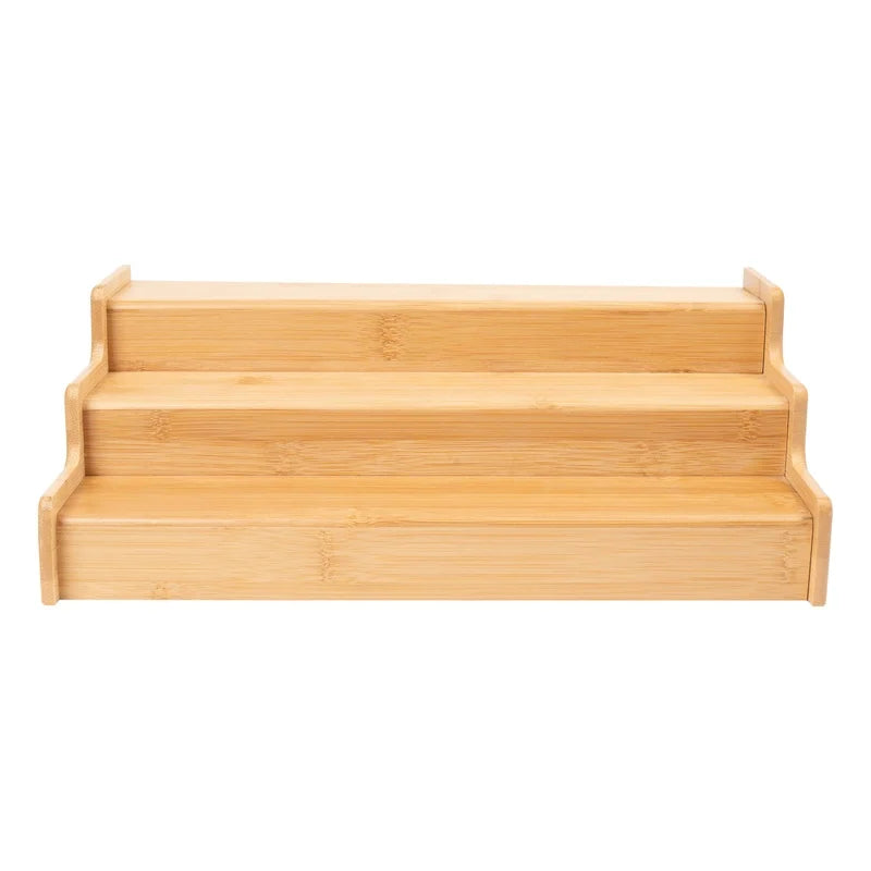 Expandable Bamboo 3-Tier Spice Rack Organizer, Step Shelf Display