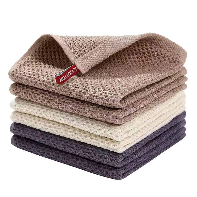 Cotton Waffle Weave Dishcloth - Soft Absorbent Towel for Kitchen Cleaning