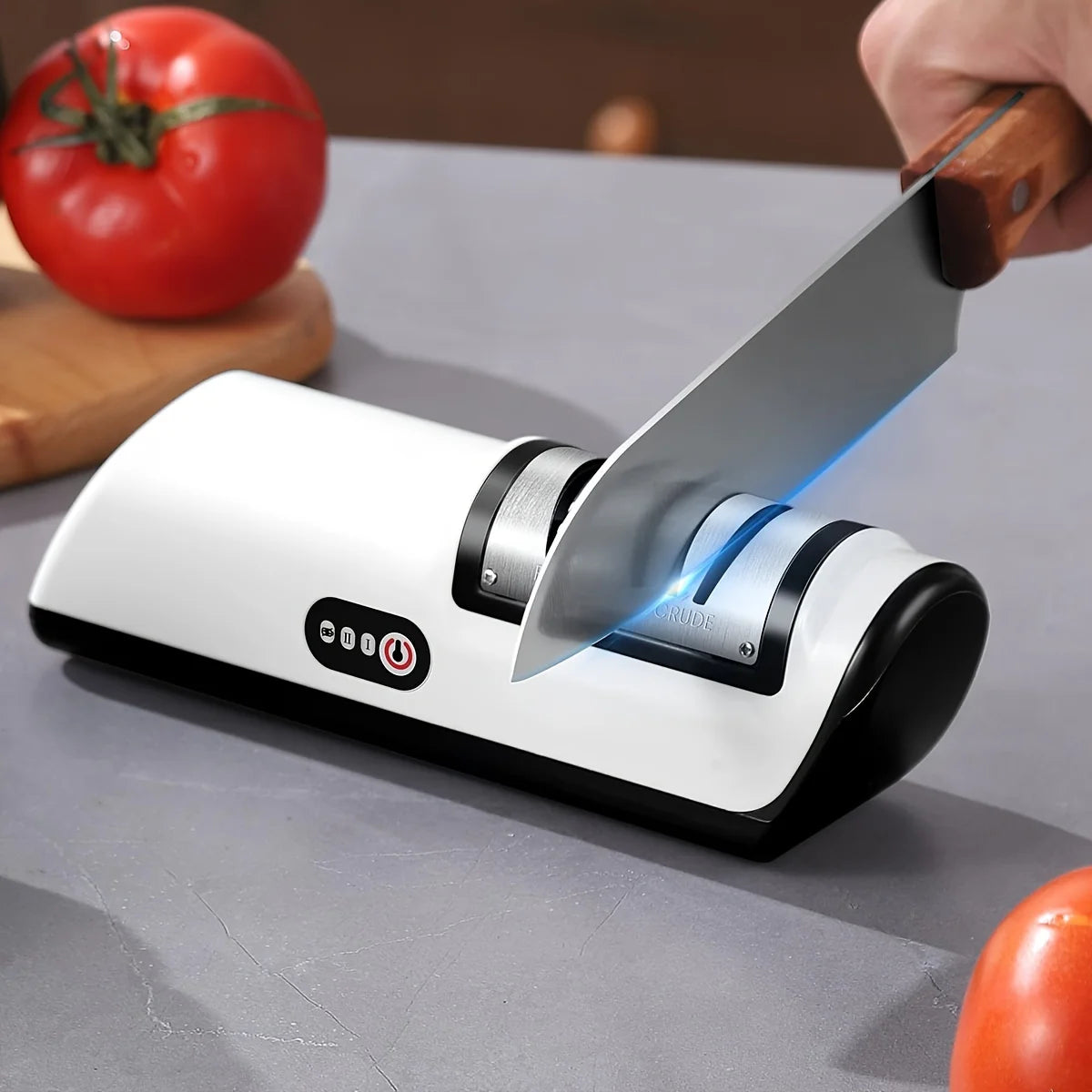 Professional Electric Knife Sharpener 4-Stage Automatic Stainless Steel Compact Kitchen