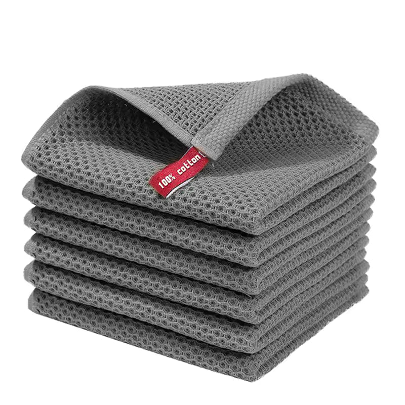 Cotton Waffle Weave Dishcloth - Soft Absorbent Towel for Kitchen Cleaning