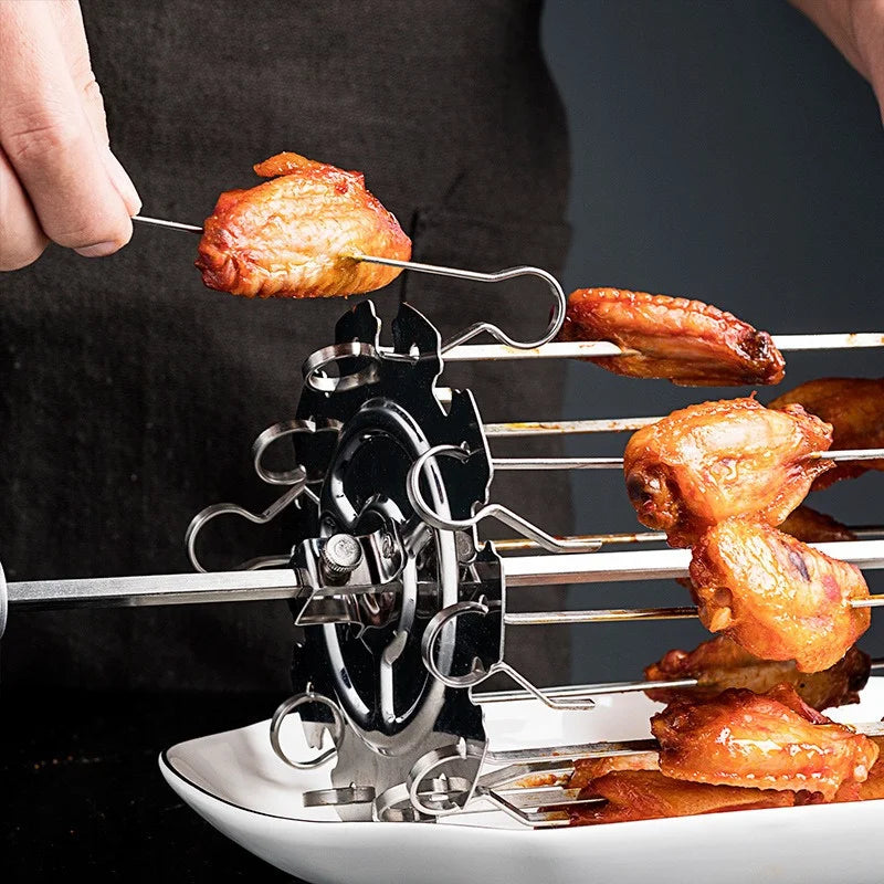 Stainless Steel Rotating Oven Grill Cage Kebab Maker Skewers