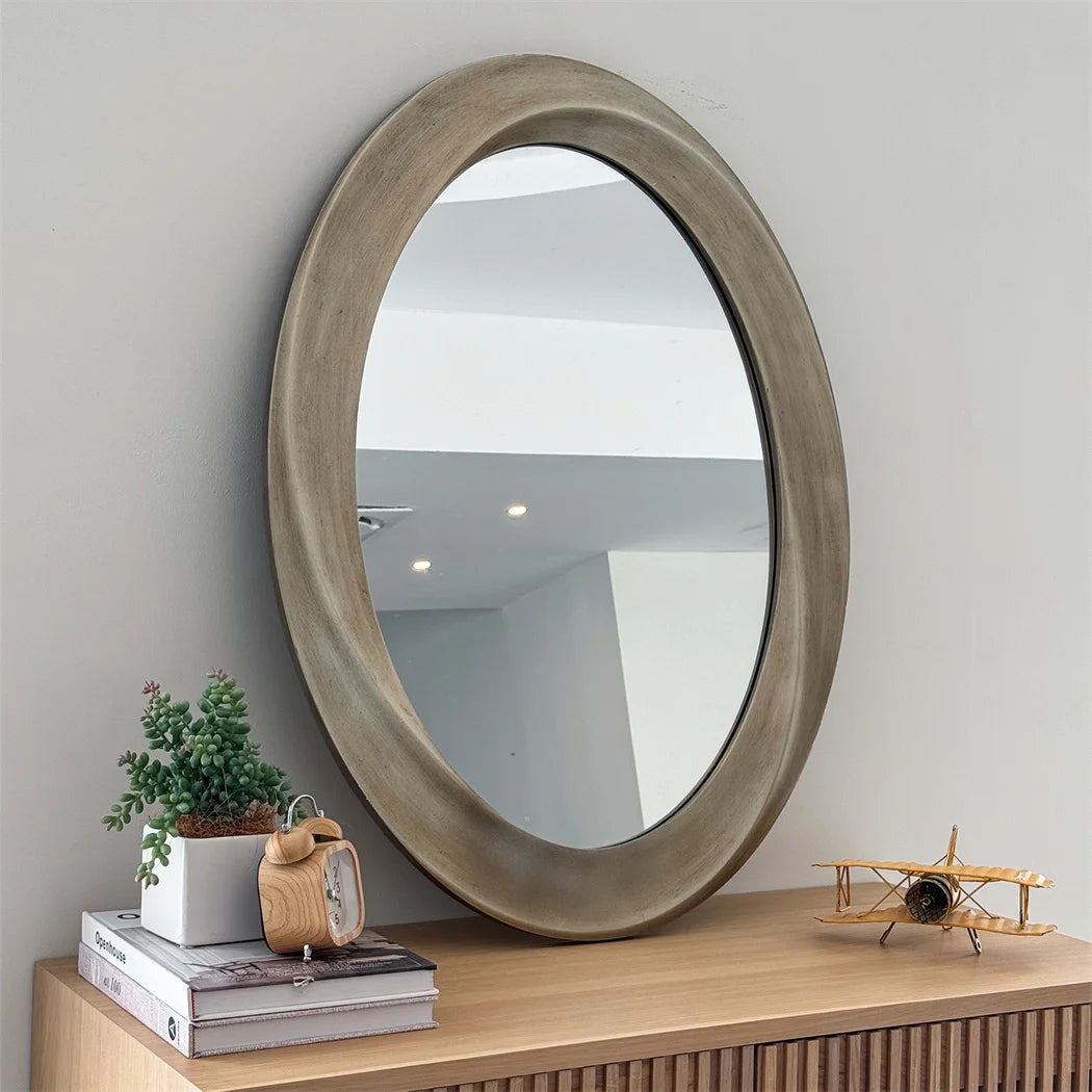 Baroque Gold Beveled Oval Wall Mirror 24x32 Inch Decorative Accent