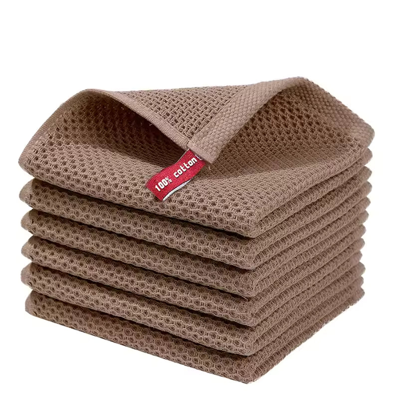 Cotton Waffle Weave Dishcloth - Soft Absorbent Towel for Kitchen Cleaning