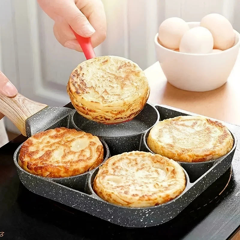 4-Hole Nonstick Maifan Stone Omelette Pan for Quick Family Breakfasts