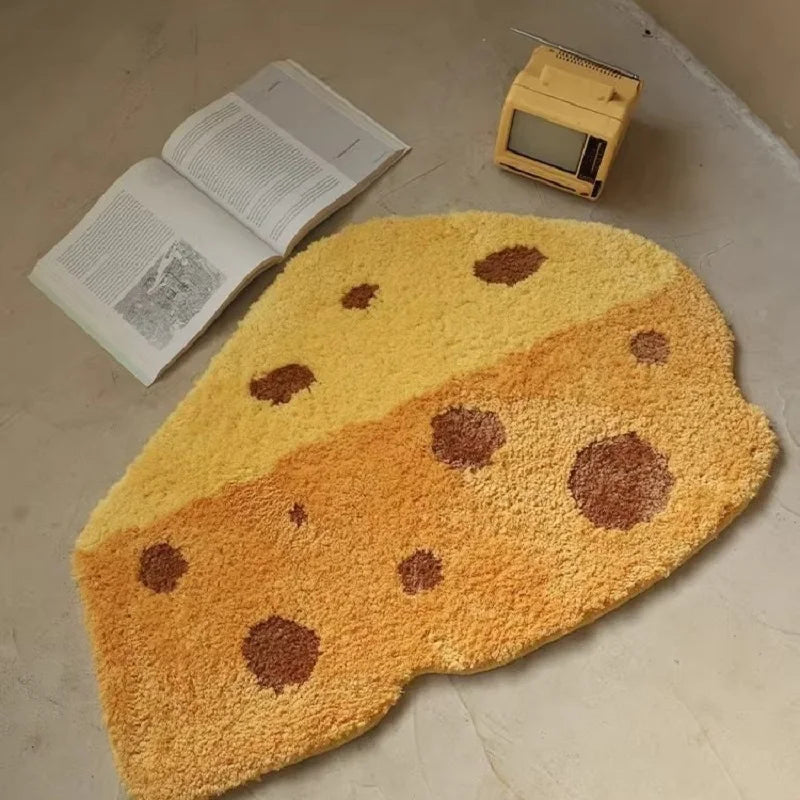 Cute Cartoon Bread-Shaped Faux Cashmere Non-Slip Plush Rug