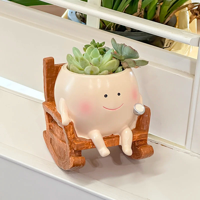 Smiling Swing Chair Succulent Planter Cute Devil Flower Pot
