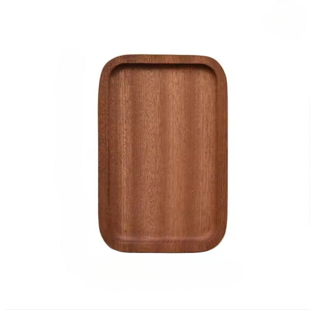 Wooden Tray Large Walnut Serving Plate for Dinner Coffee Cake Bread Snacks