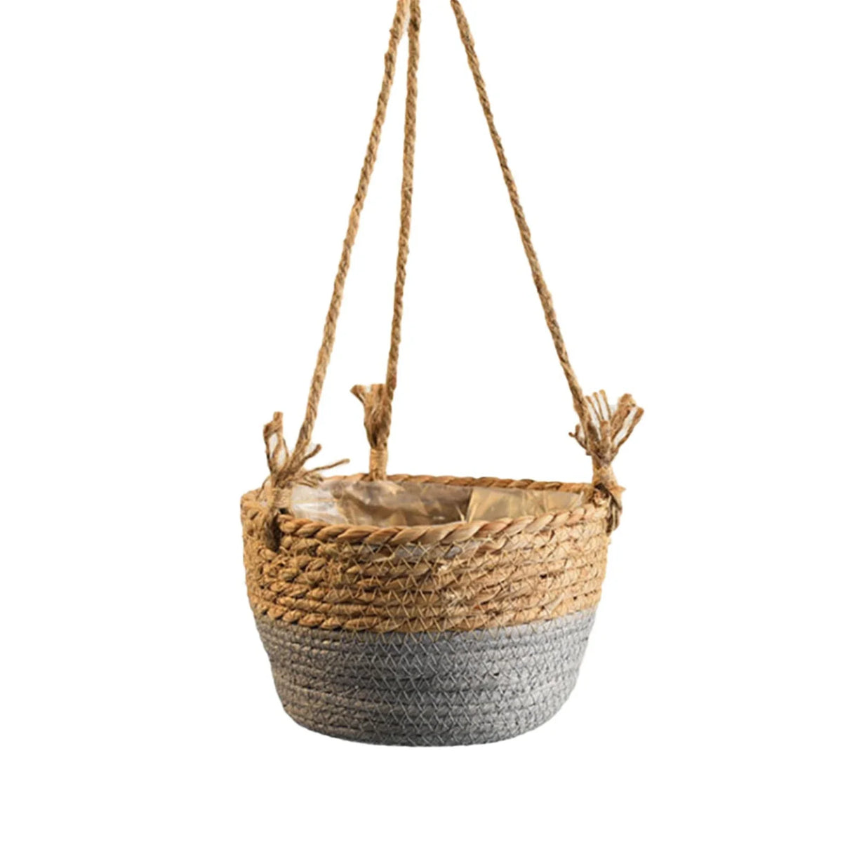 Rustic Woven Straw Flower Basket - Multi-Purpose Decorative Storage