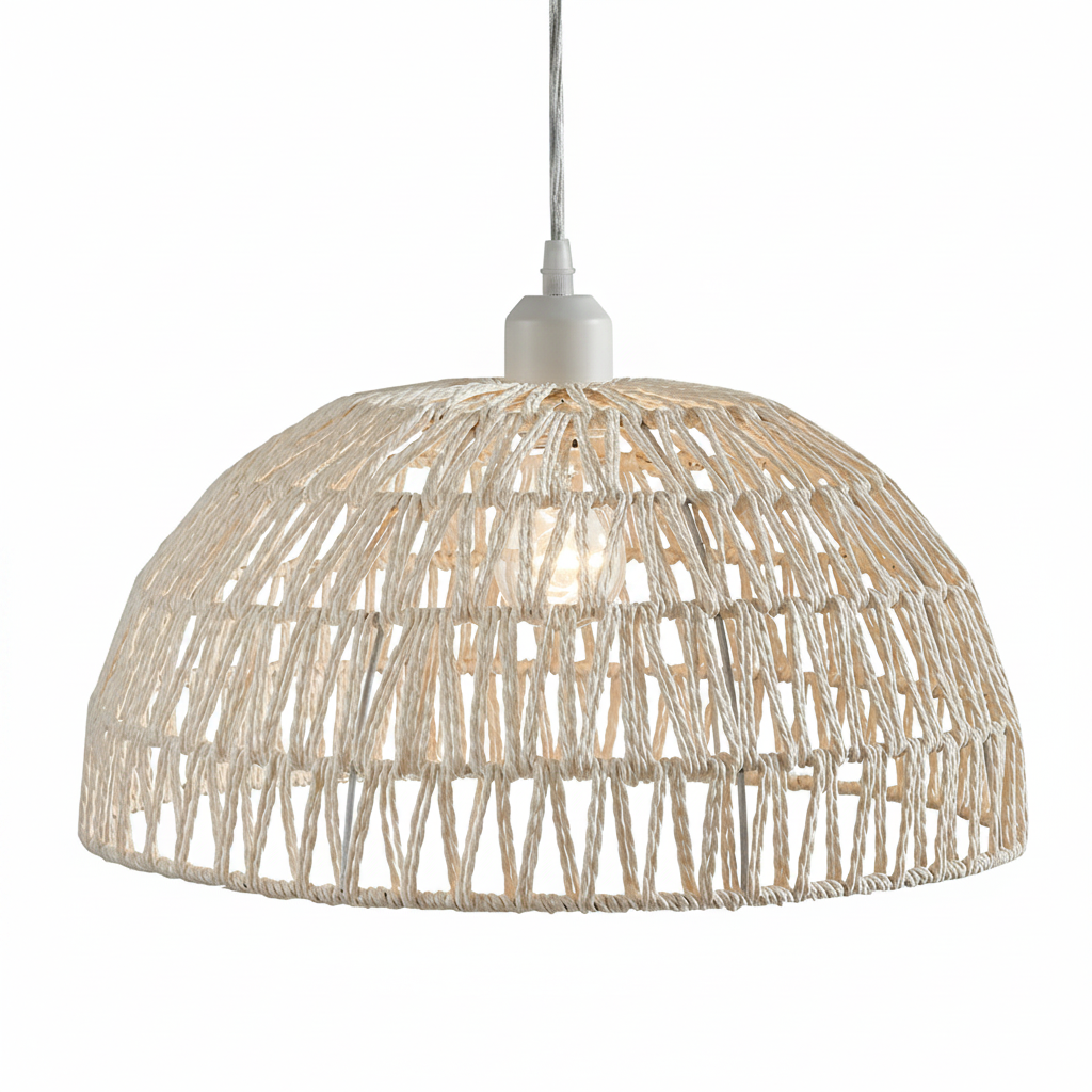 Rustic Rope Pendant Light for Dining and Bedroom Decor