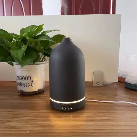 Ceramic Ultrasonic Aroma Diffuser with Colorful LED Lights, 120ml