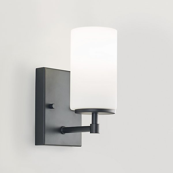 Alturas One-Light Wall/Bath Sconce Satin Etched Glass Brushed Nickel