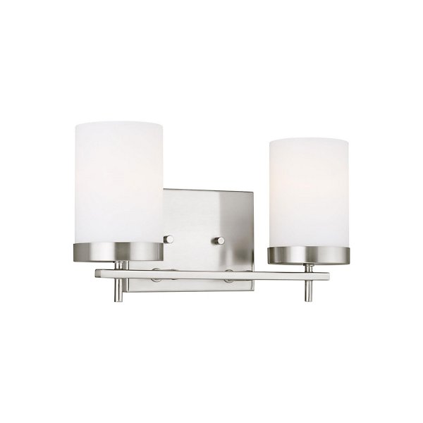 Visual Comfort Studio Zire 2-Light Brushed Nickel Vanity Light Fixture