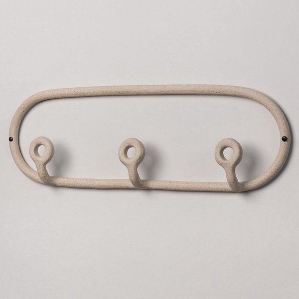 Handmade Ceramic Trio Wall Coat Rack with Three Rounded Hooks