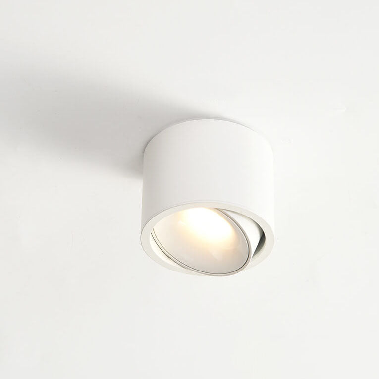 Modern Minimalist Round Adjustable LED Flush Mount Spotlight Aluminum 1-Light