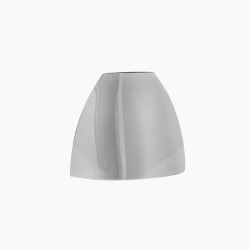 Minimalist Arc-Shaped Metal Tabletop Vase Sculpture, Silver Finish