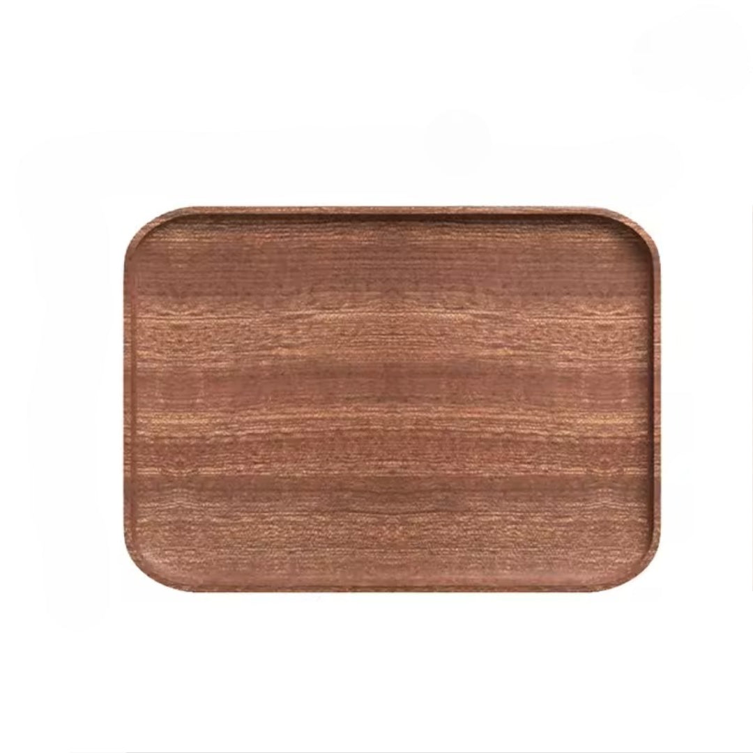 Wooden Tray Large Walnut Serving Plate for Dinner Coffee Cake Bread Snacks